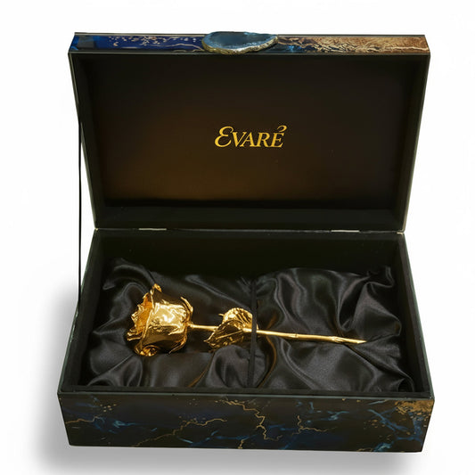 24K Gold-Dipped Rose 7" – Blue Marble Collector’s Box
