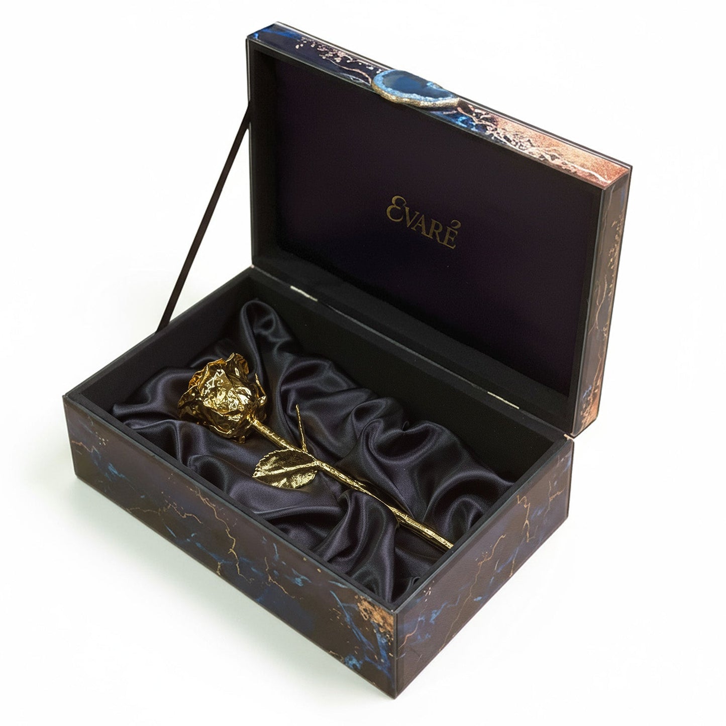 24K Gold-Dipped Rose 7" – Blue Marble Collector’s Box