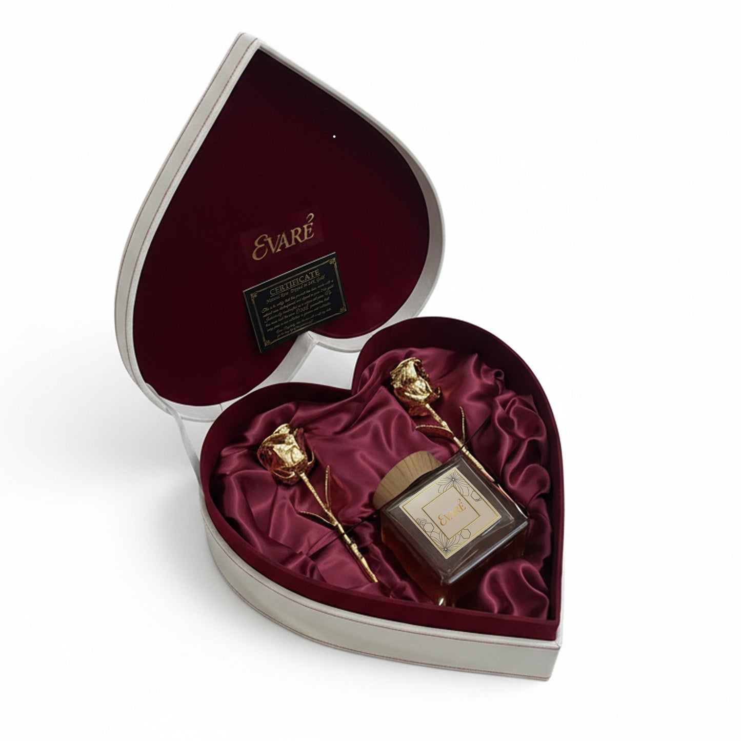 24K Gold Dipped Natural Roses 7" – Cœur d’Or Heart Gift Set